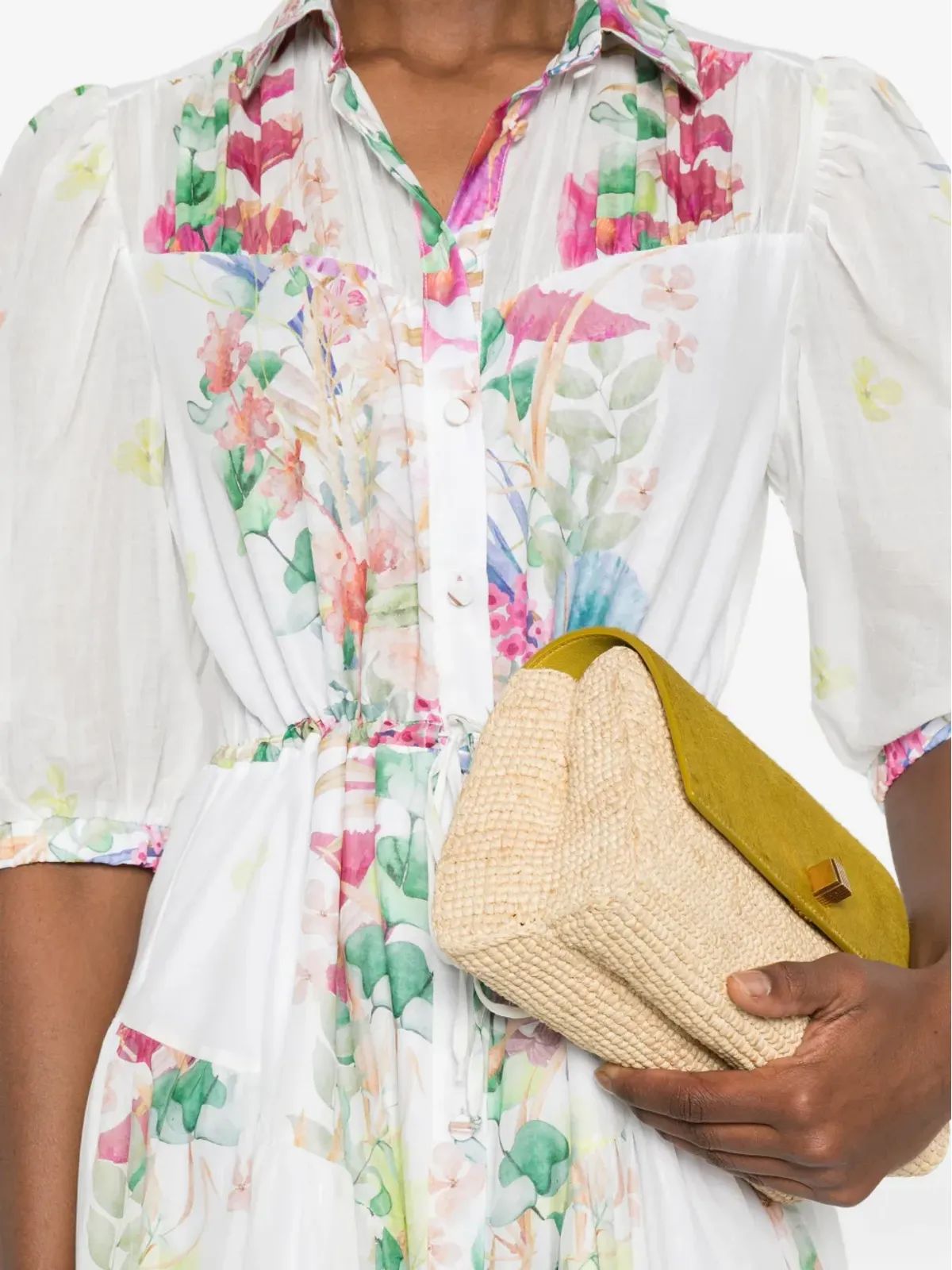 Charo Ruiz Ibiza Criselle floral-detail tiered midi dress - White - 画像5