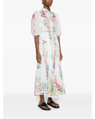Charo Ruiz Ibiza Criselle floral-detail tiered midi dress - White - サムネイル3
