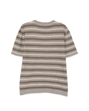Agnona ストライプ柄ニットTシャツ - ブラウン - サムネイル2