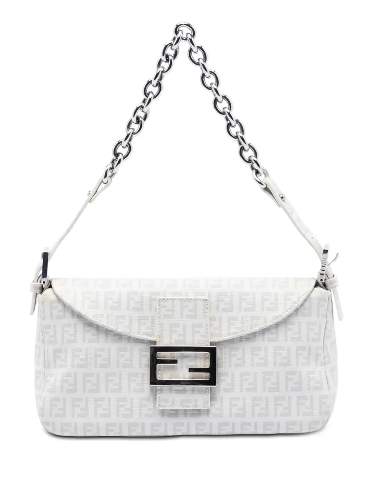 Fendi Pre-Owned ズッキーノ スパルマティ ダブルフラップ チェーンショルダーバッグ - ホワイト - 画像1