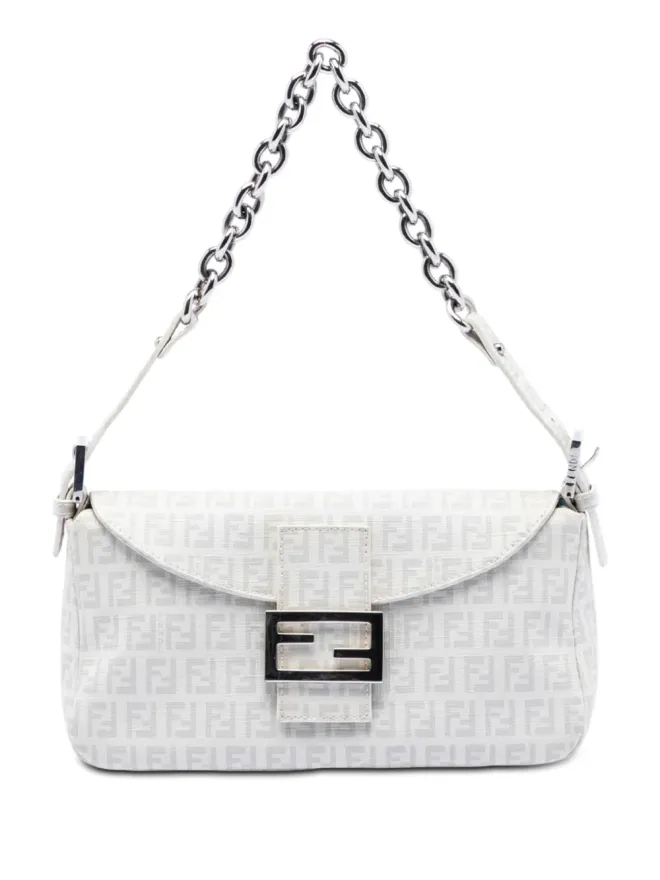 Fendi Pre-Owned Fendi Pre-Owned ズッキーノ スパルマティ ダブルフラップ チェーンショルダーバッグ - ホワイトの商品画像