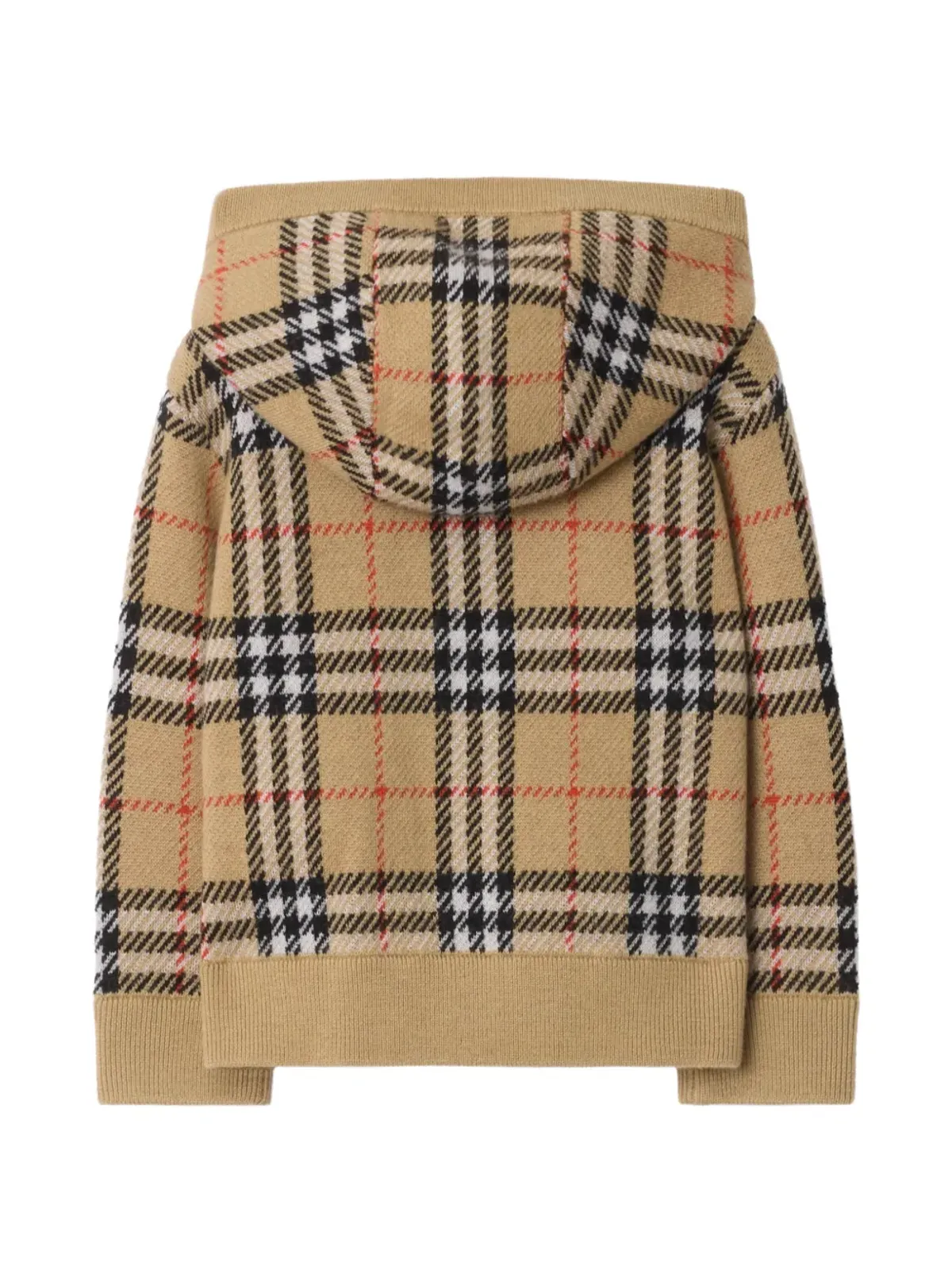 Burberry Kids チェック柄ウールジップフーディ - 画像2