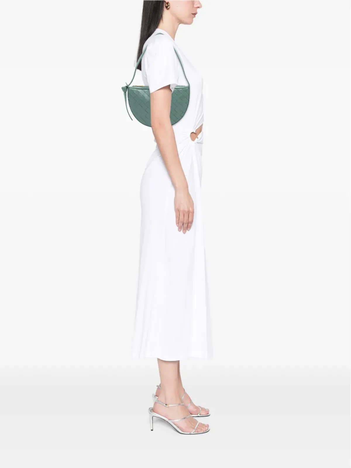 Bottega Veneta ビンテージ ミニレザーイントレチャート サンライズ ホーボーショルダーバッグ - グリーン - 画像2