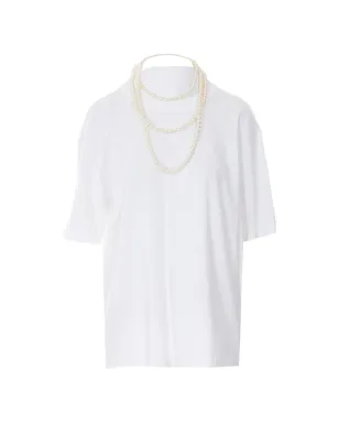 Eleh パールネックレス付きTシャツ - サムネイル1