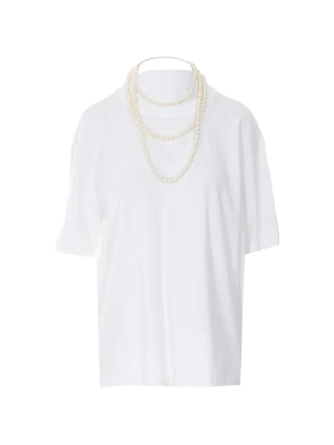 Eleh Eleh パールネックレス付きTシャツの商品画像