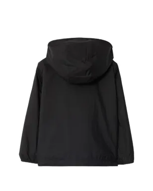 Burberry Kids チェッカーテープ入りナイロンフード付きジャケット - ブラック - サムネイル2