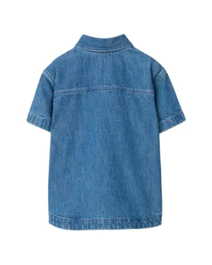 Burberry Kids デニムシャツ ブルー - サムネイル2