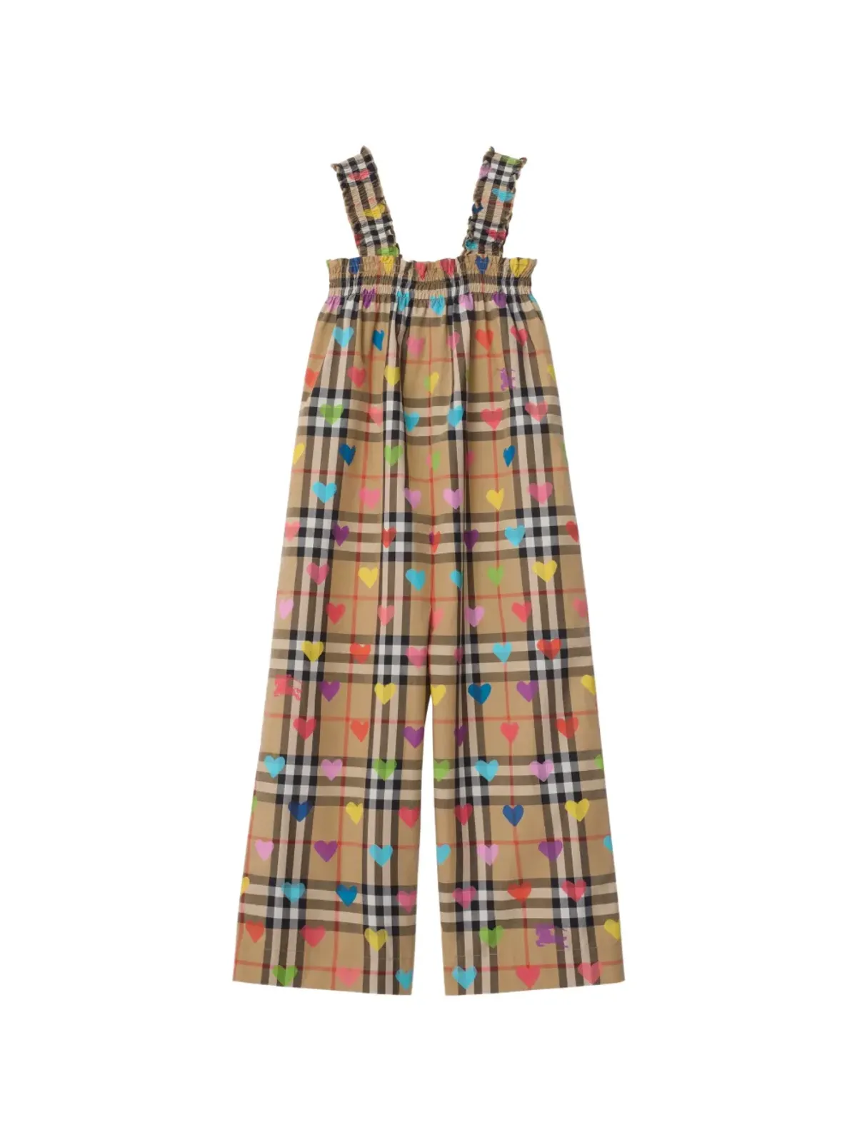 Burberry Kids ハートチェック コットン ジャンプスーツ - 画像2