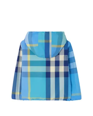 Burberry Kids リバーシブル チェック柄 ナイロン フード付きジャケット - Blue - サムネイル2