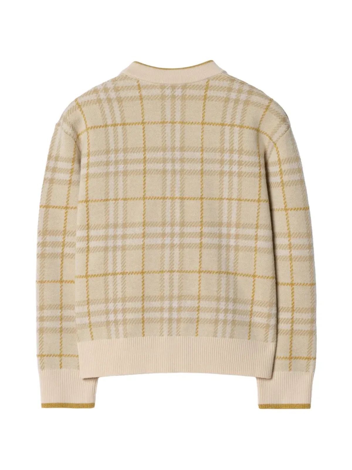 Burberry Kids メタリックチェック ウール混紡カーディガン - 画像2