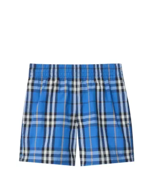 Burberry Kids チェック柄スイムショーツ - ブルー - サムネイル1