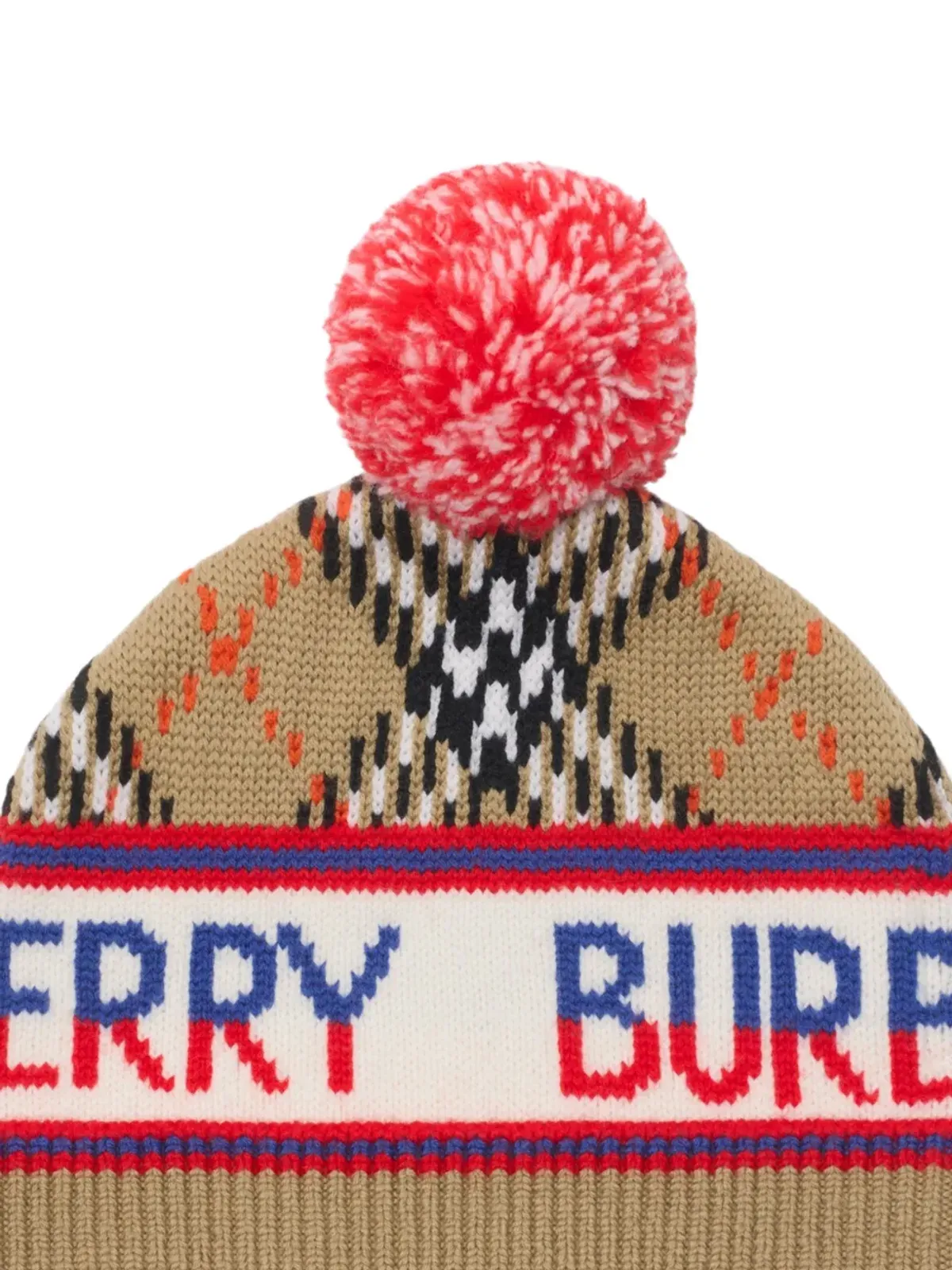 Burberry Kids チェック柄ウール混紡ビーニー - 画像2