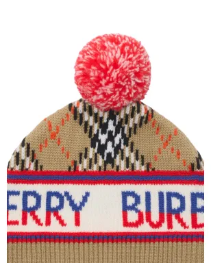Burberry Kids チェック柄ウール混紡ビーニー - サムネイル2