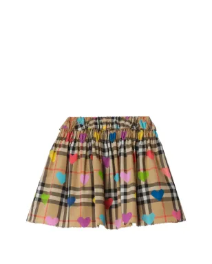Burberry Kids ハートチェックコットンスカート - サムネイル2