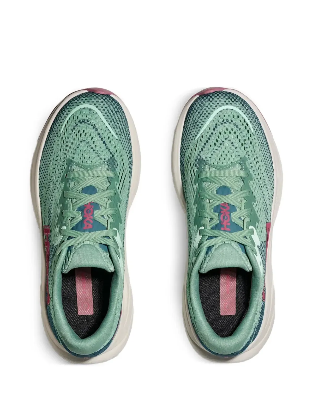 HOKA Rincon 4 ロゴ入りメッシュスニーカー グリーン - 画像4