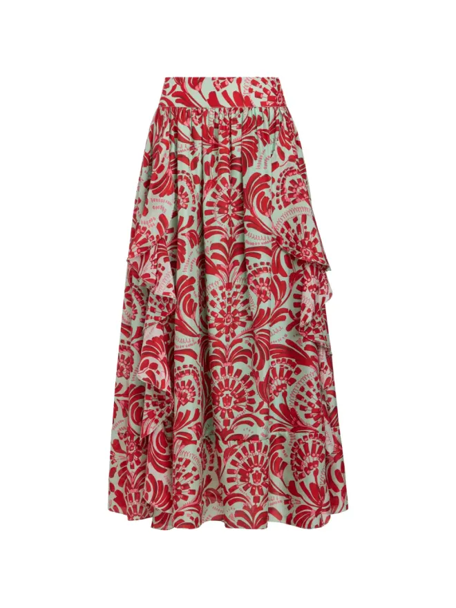Marie Oliver Marie Oliver Oaklen フリル花柄スカート - レッドの商品画像