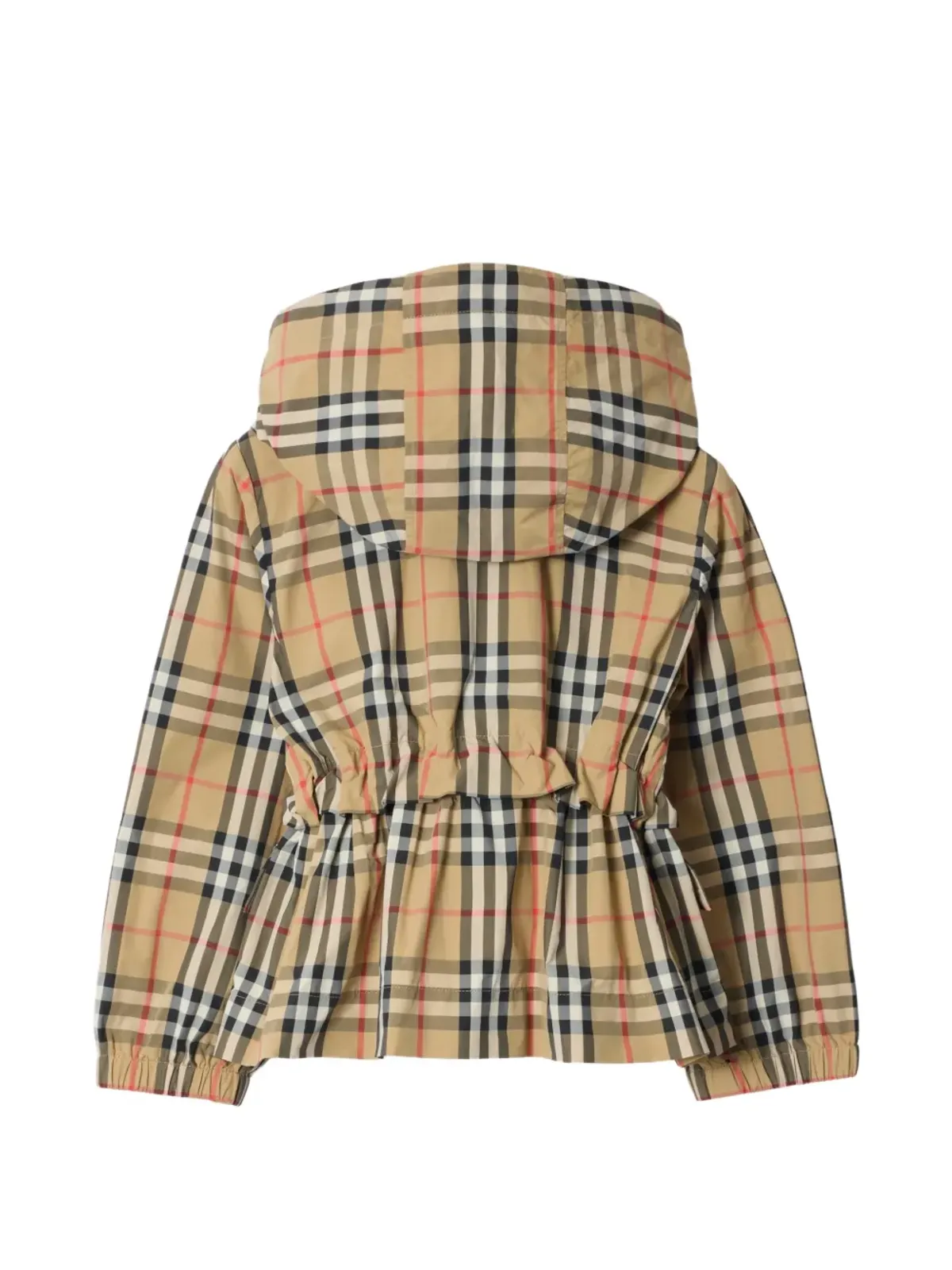 Burberry Kids チェック柄ナイロンフードジャケット - 画像2