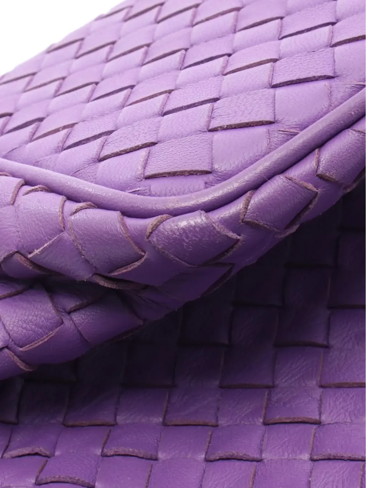 Bottega Veneta ビンテージ イントレチャート ナパレザー ショルダーバッグ パープル - 画像2