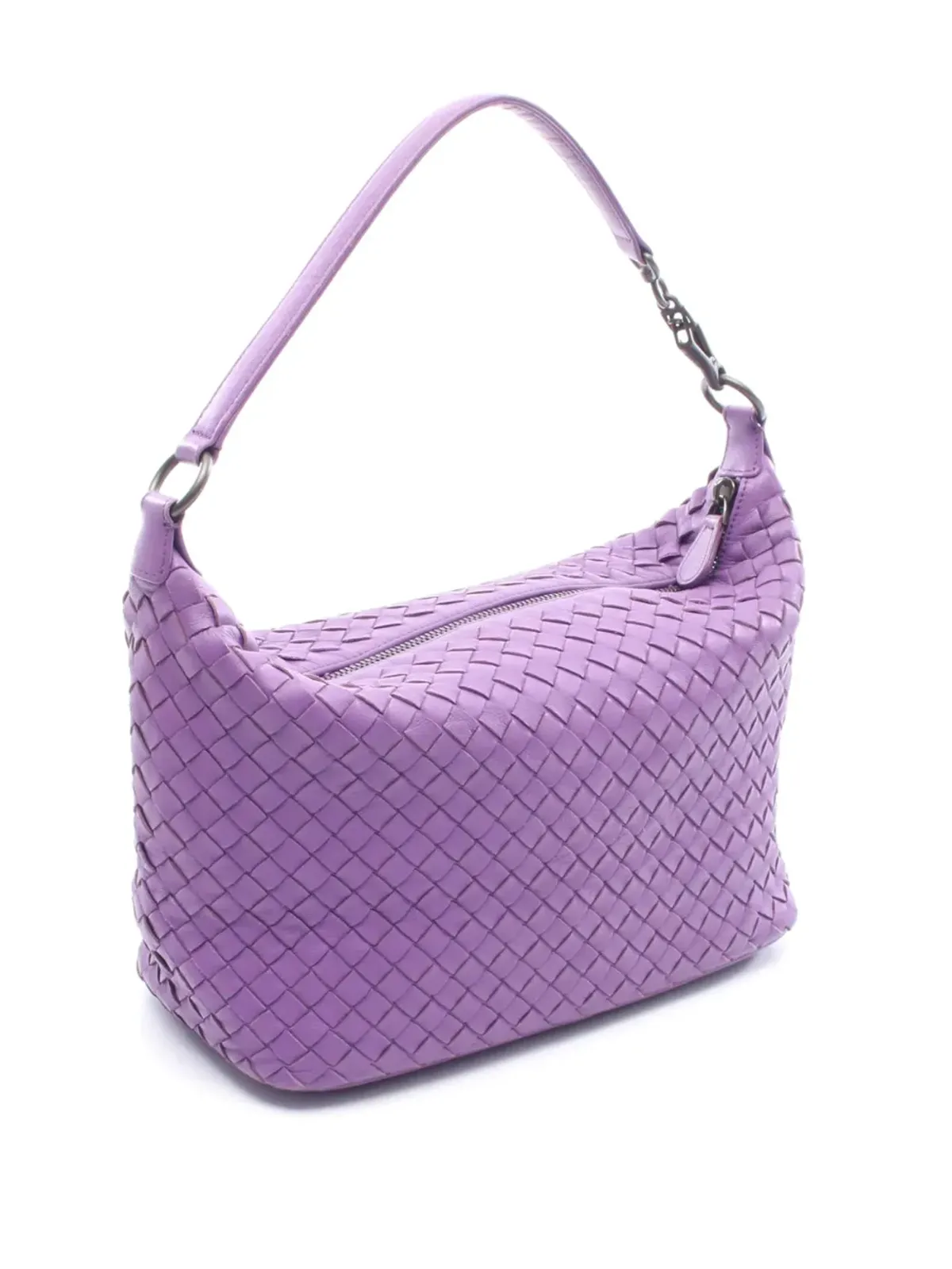 Bottega Veneta ビンテージ イントレチャート ナパレザー ショルダーバッグ パープル - 画像3