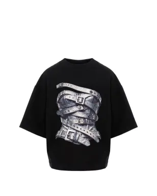 HAMZA ベルト柄プリント Tシャツ - サムネイル1