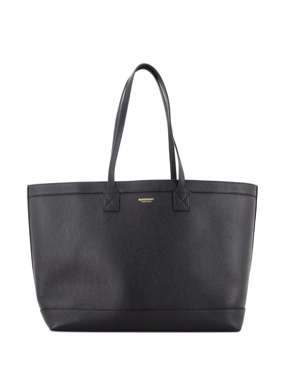 Burberry Pre-Owned チェック柄キャンバス内装のレザー・ショッピングトートバッグ - 画像1
