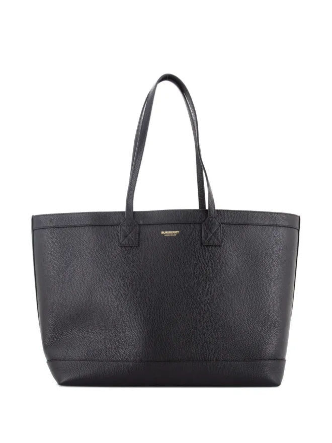 Burberry Pre-Owned Burberry Pre-Owned チェック柄キャンバス内装のレザー・ショッピングトートバッグの商品画像