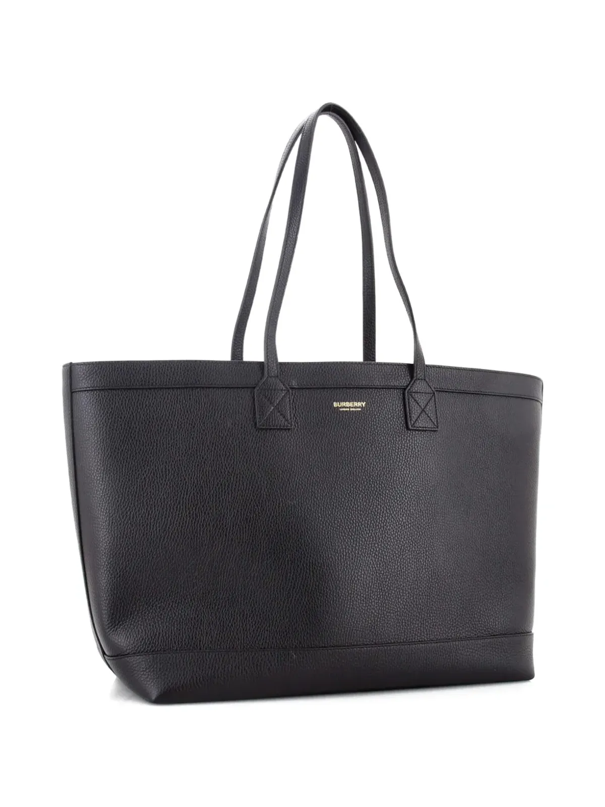 Burberry Pre-Owned チェック柄キャンバス内装のレザー・ショッピングトートバッグ - 画像3