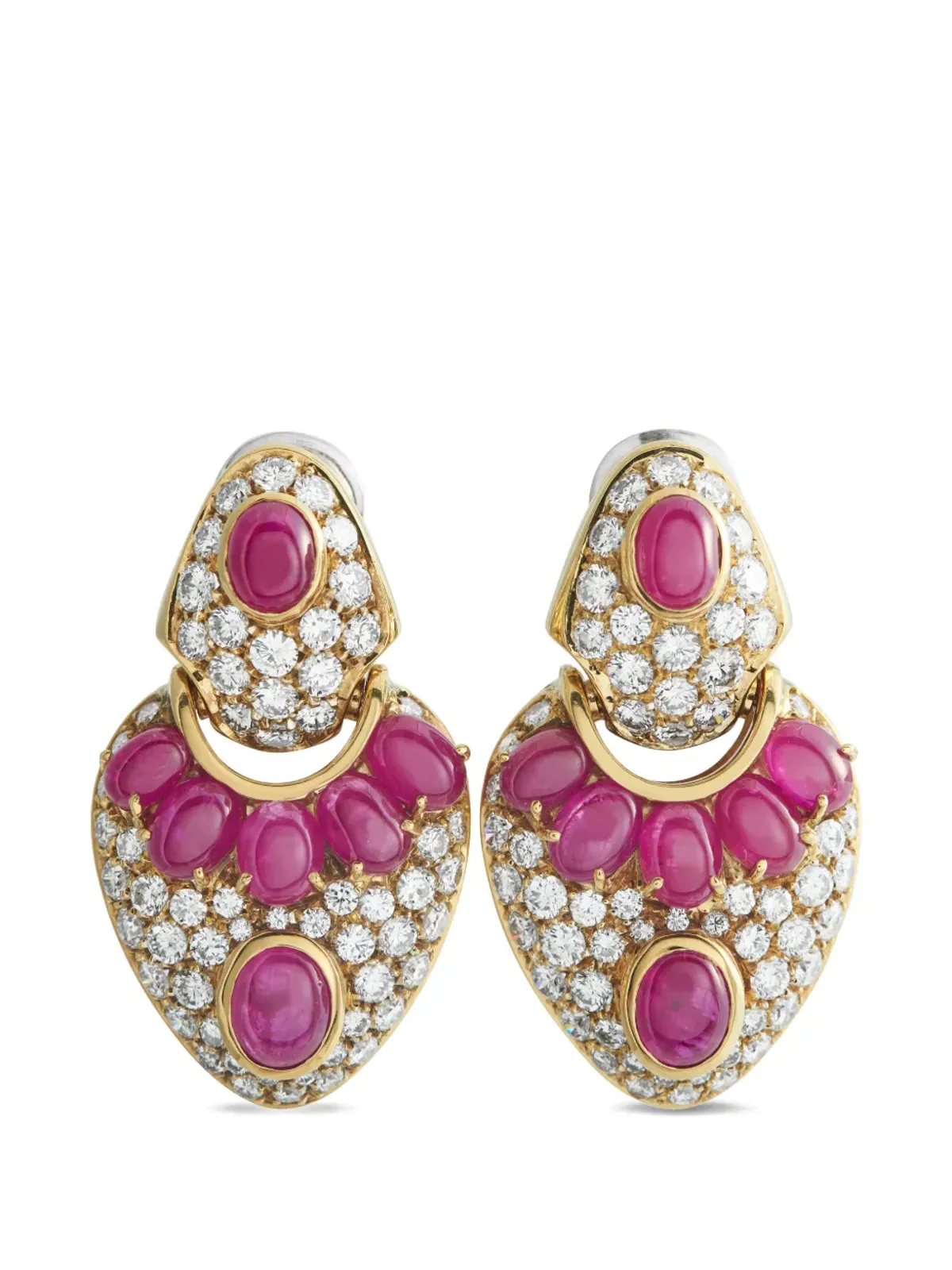 LB Exclusive ダイヤモンドとルビーのイヤリング - 画像1