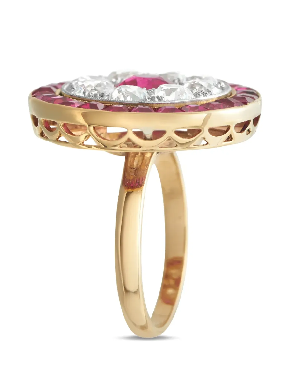 LB Exclusive diamond and ruby cocktail ring - Gold - 画像2