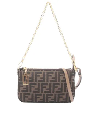 Fendi ビンテージ Zuccaキャンバス バゲットポーチ サッチェル ブラウン - サムネイル1