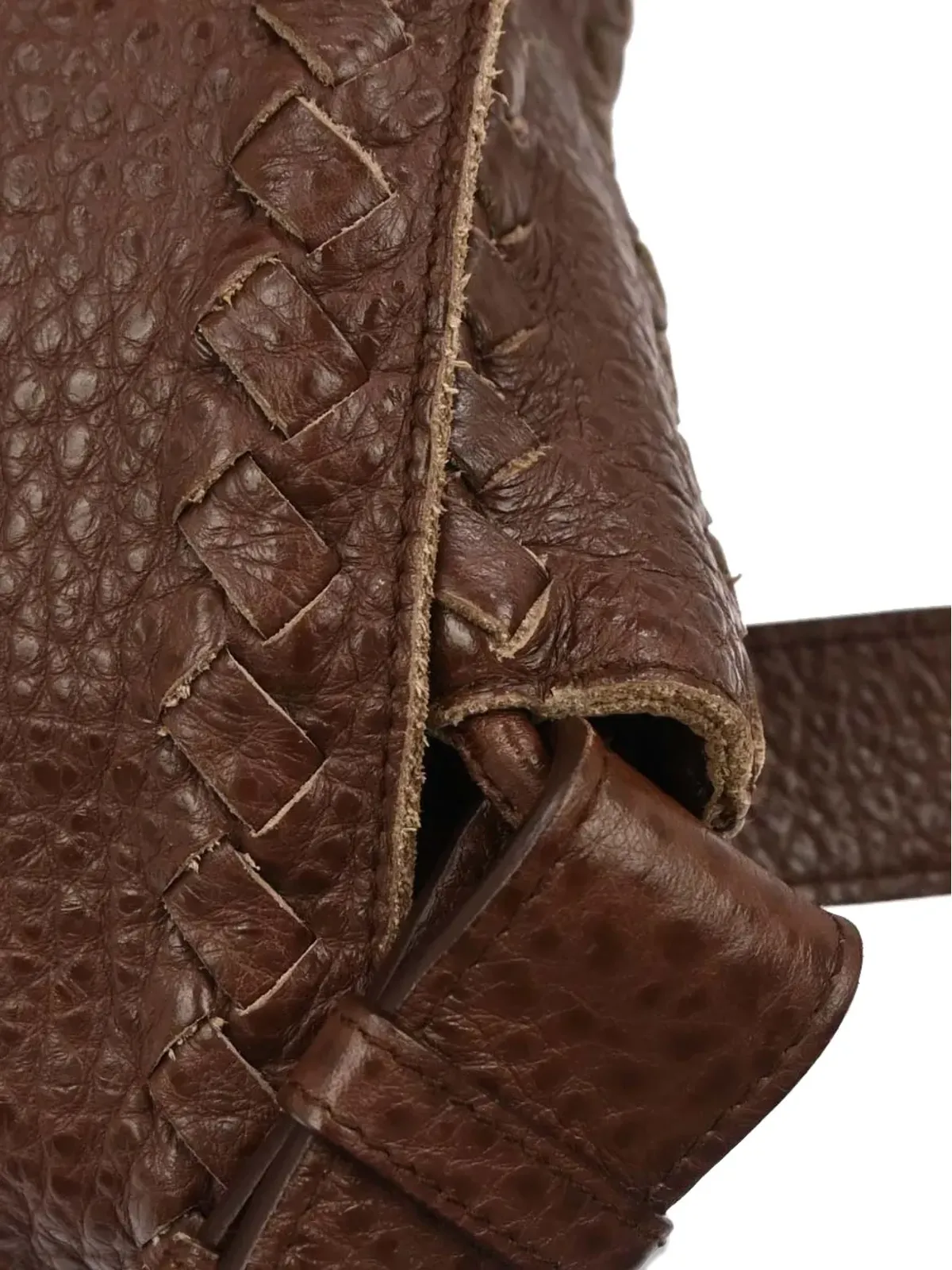 Bottega Veneta Pre-Owned ウェーブンレザー メッセンジャーバッグ - 画像5