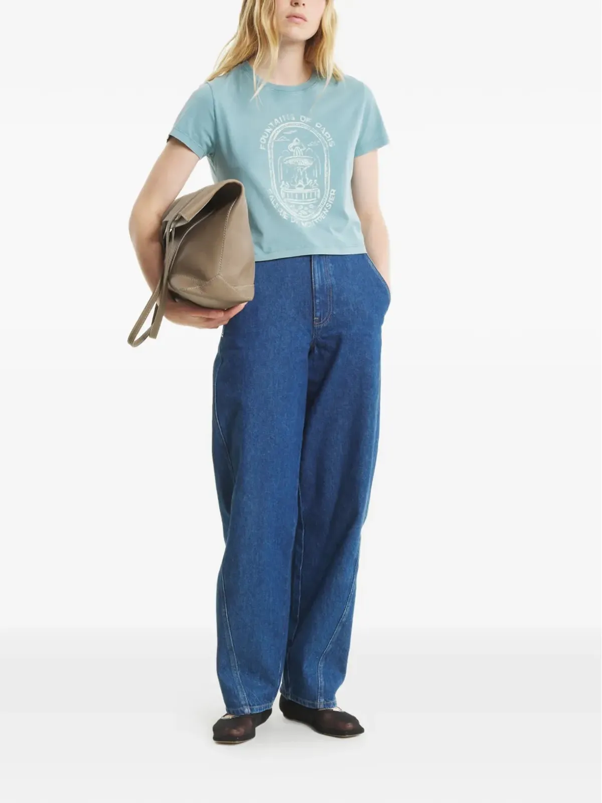 Maison Kitsuné フォウンテンスタンプ フェード ベビーTシャツ ブルー - 画像2