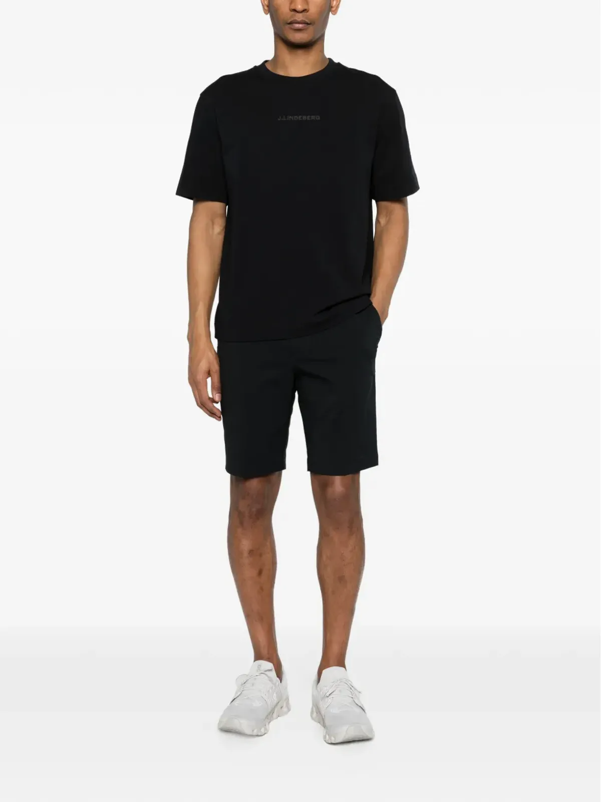 J.Lindeberg ロゴヘビーTシャツ ブラック - 画像2