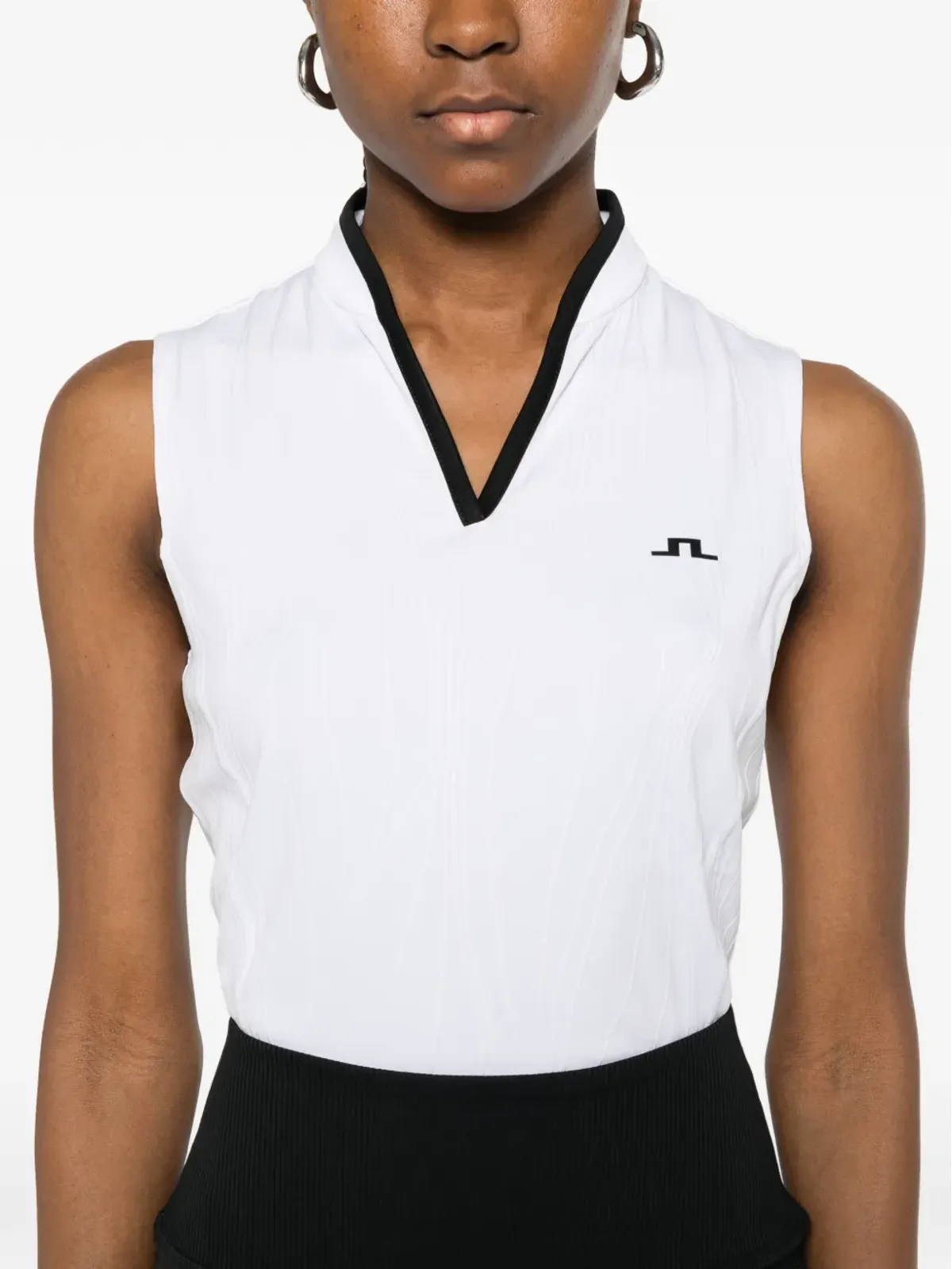 J.Lindeberg Mila V-neck logo top - White - 画像5