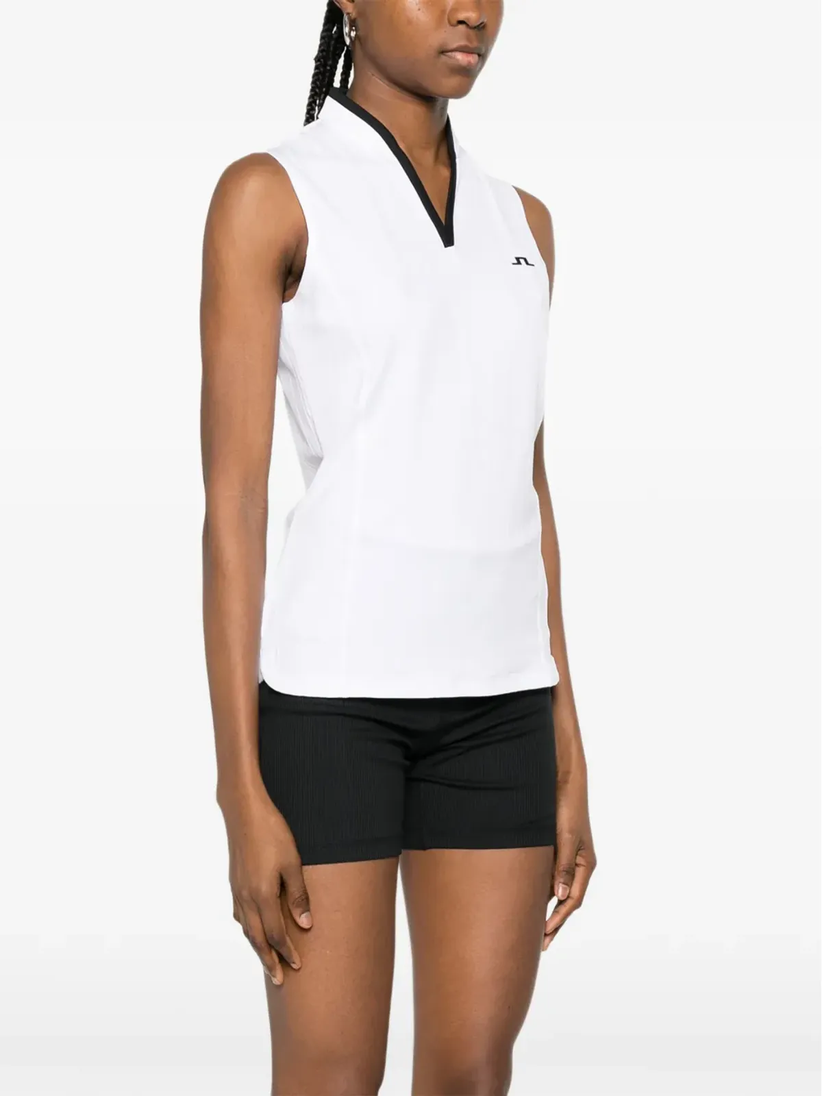 J.Lindeberg Mila V-neck logo top - White - 画像3