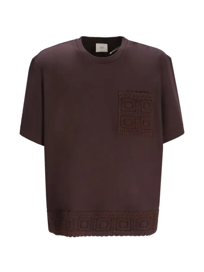CHÉ Studios CHÉ Studios クロシェ編みポケット付きTシャツ - Brownの商品画像
