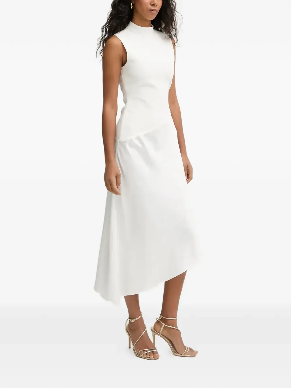 Herve Leger Esme モックネック アシンメトリーミディドレス - 画像2