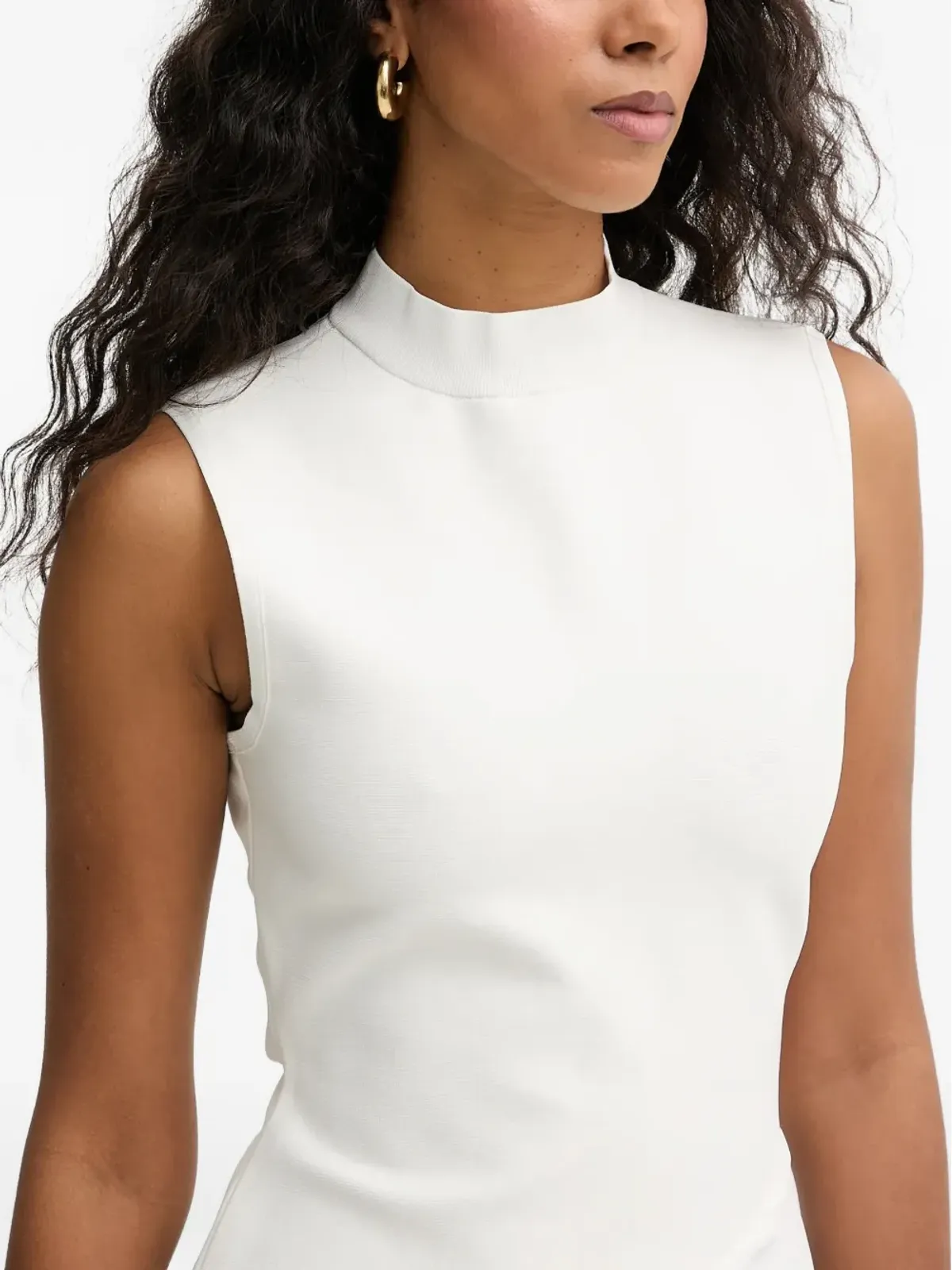 Herve Leger Esme モックネック アシンメトリーミディドレス - 画像4