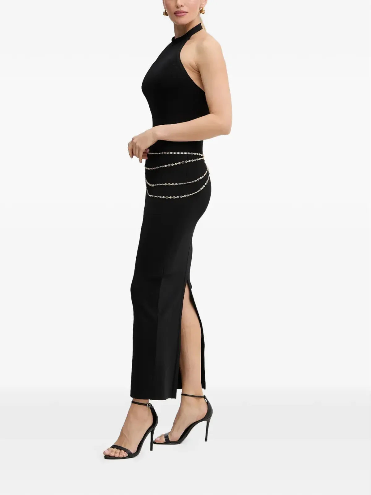 Herve Leger Sybil ホルターネック サイドスリット マキシドレス - 画像2