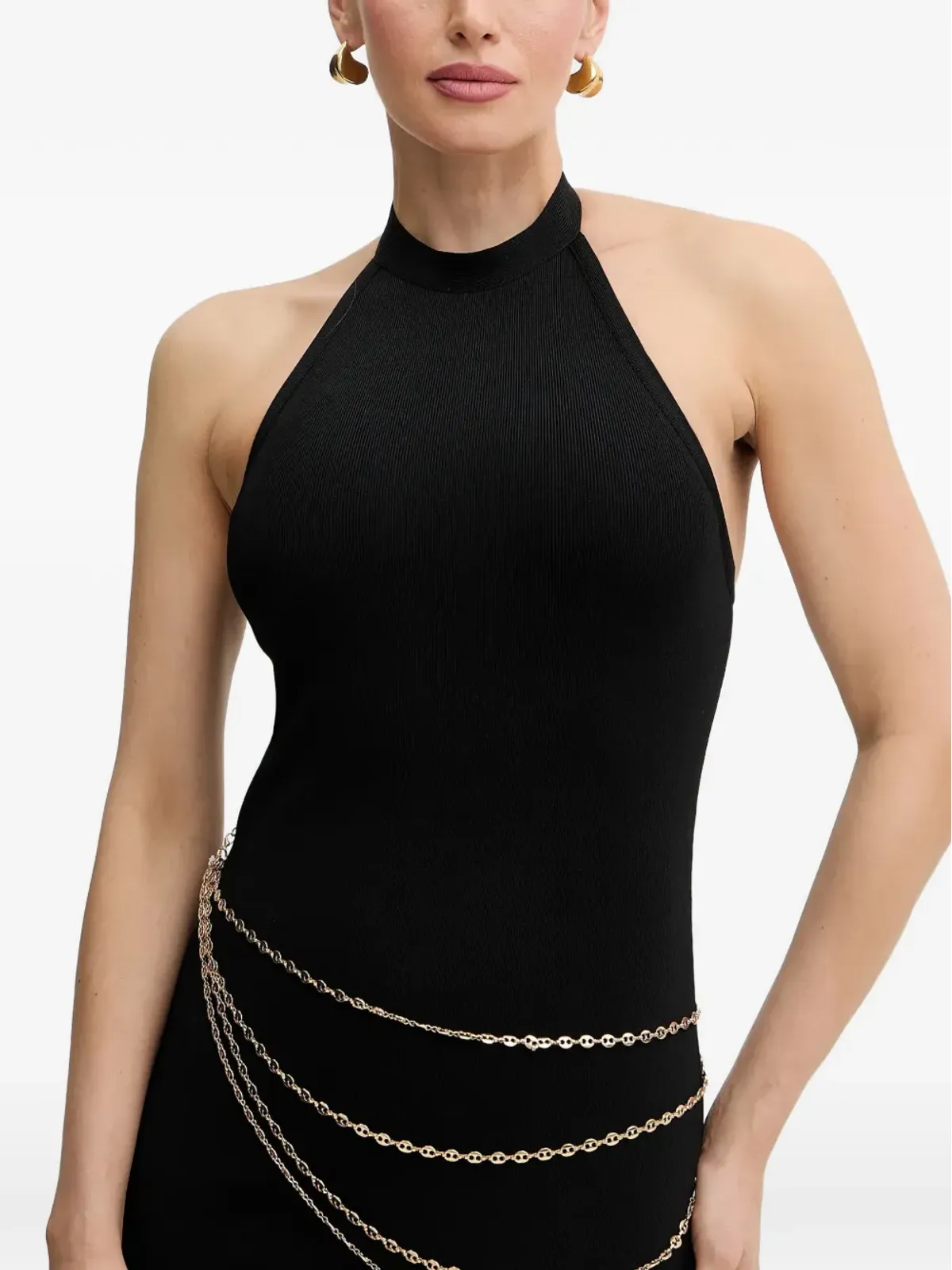 Herve Leger Sybil ホルターネック サイドスリット マキシドレス - 画像4