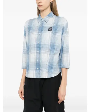 SPORT b. by agnès b. Check batwing shirt - Black - サムネイル3