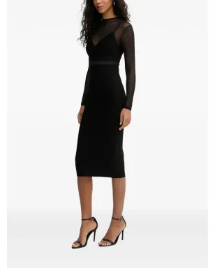 Herve Leger ノエル ロングスリーブ ミディドレス ブラック - サムネイル2