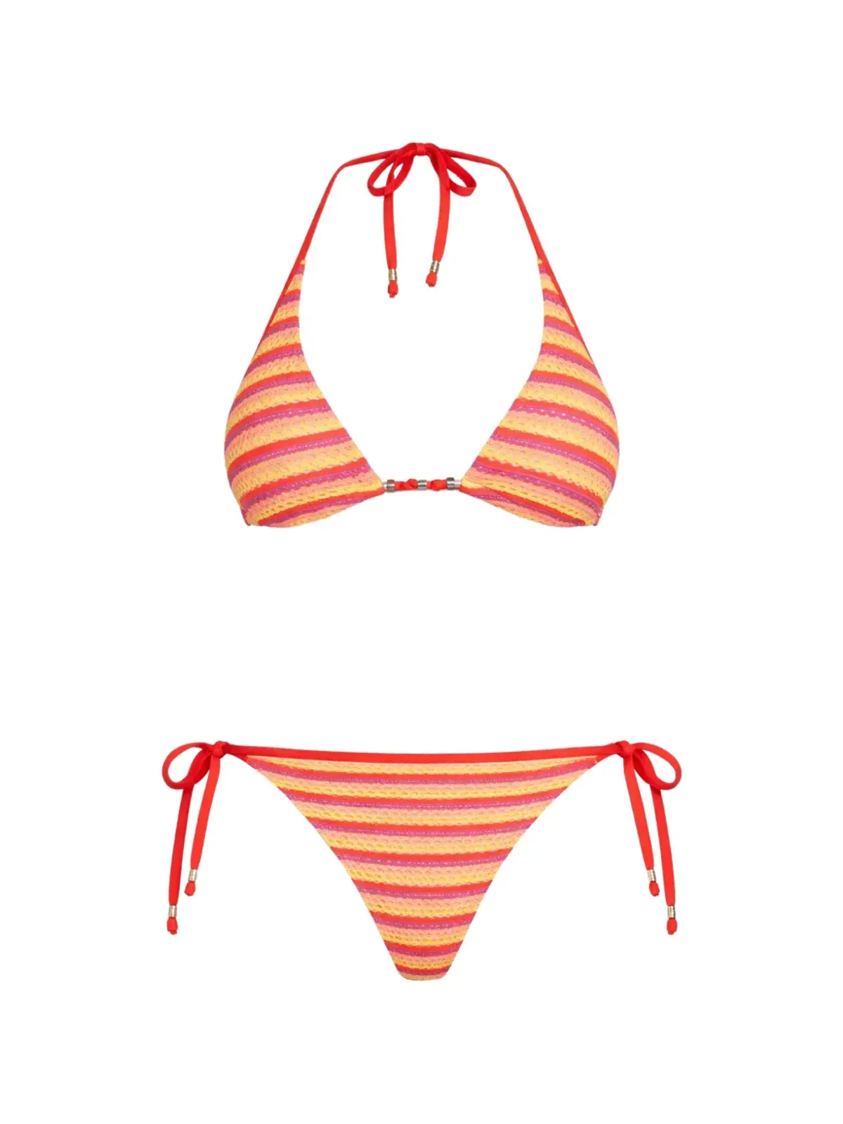 Seafolly ストライプ ロングライン ビキニ - イエロー - 画像1