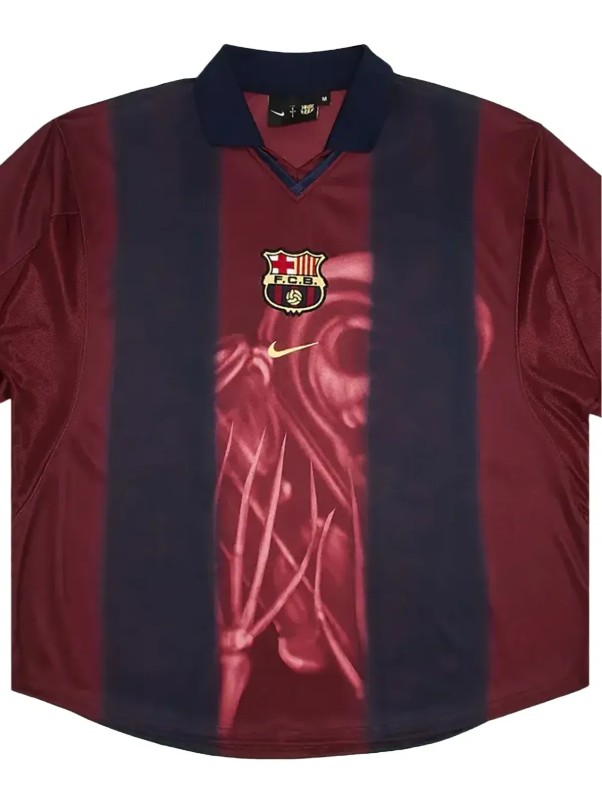 Travis Scott x Nike x FC Barcelona レトロスケルトンTシャツ - レッド - 画像2