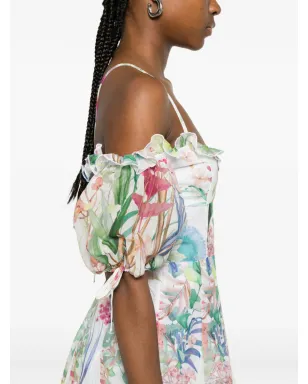 Charo Ruiz Ibiza 花柄フリルミニドレス - サムネイル5