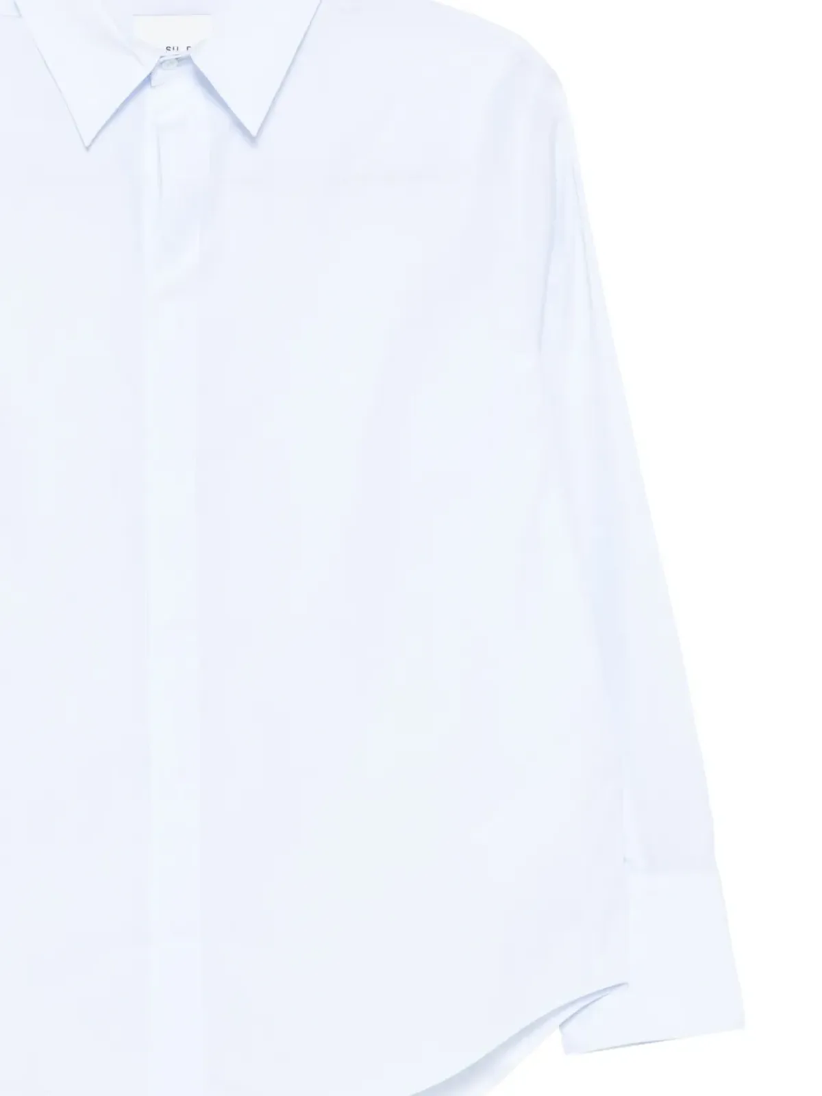 SA SU PHI ライトブルー コットン ブラウス - 画像3