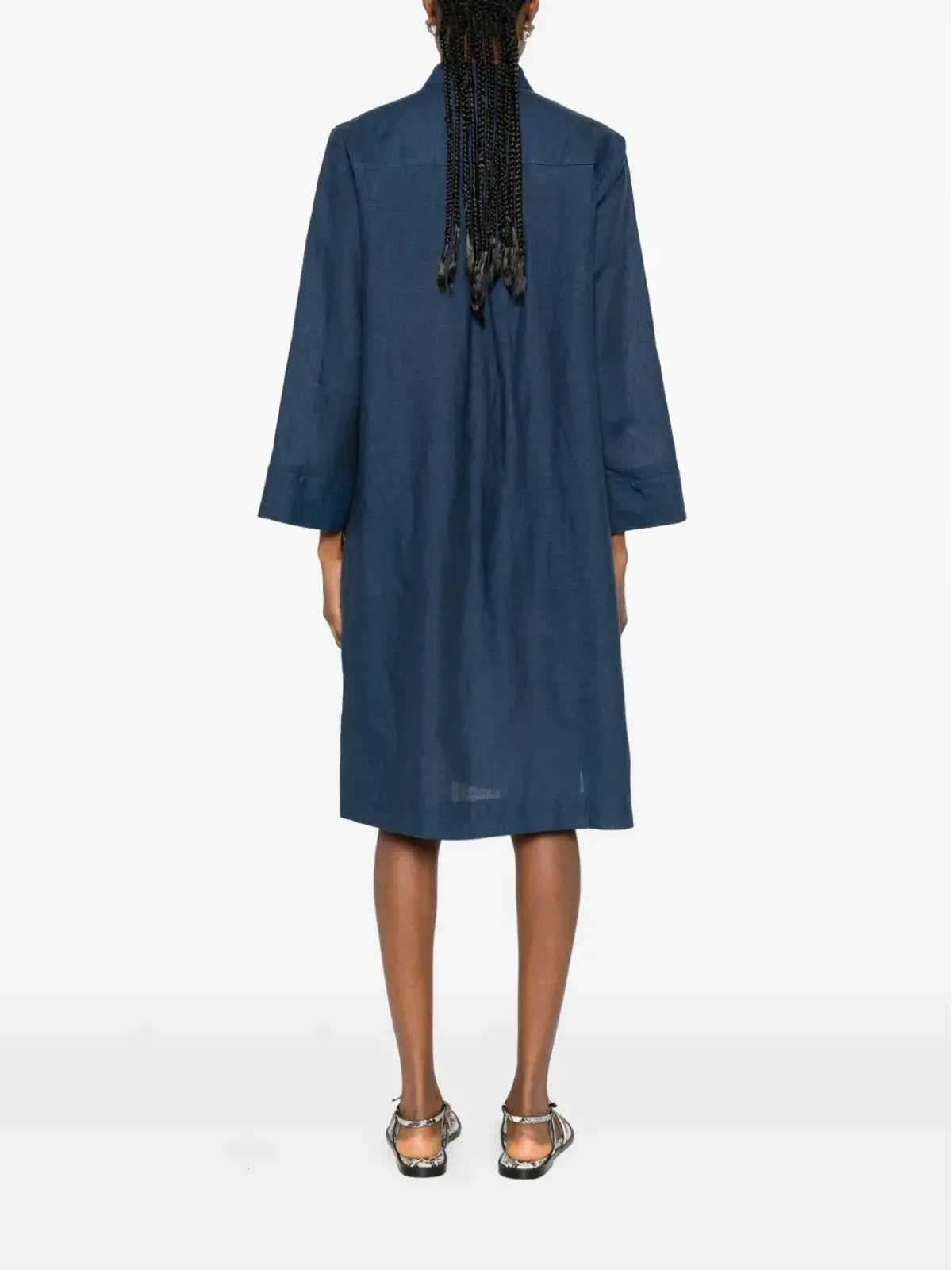 ARCHIVIO 67 V-neck side-slit midi dress - Blue - 画像4