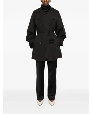 TOTEME ボタン留めベルト付きトレンチコート - ブラック - サムネイル2