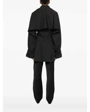 TOTEME ボタン留めベルト付きトレンチコート - ブラック - サムネイル4