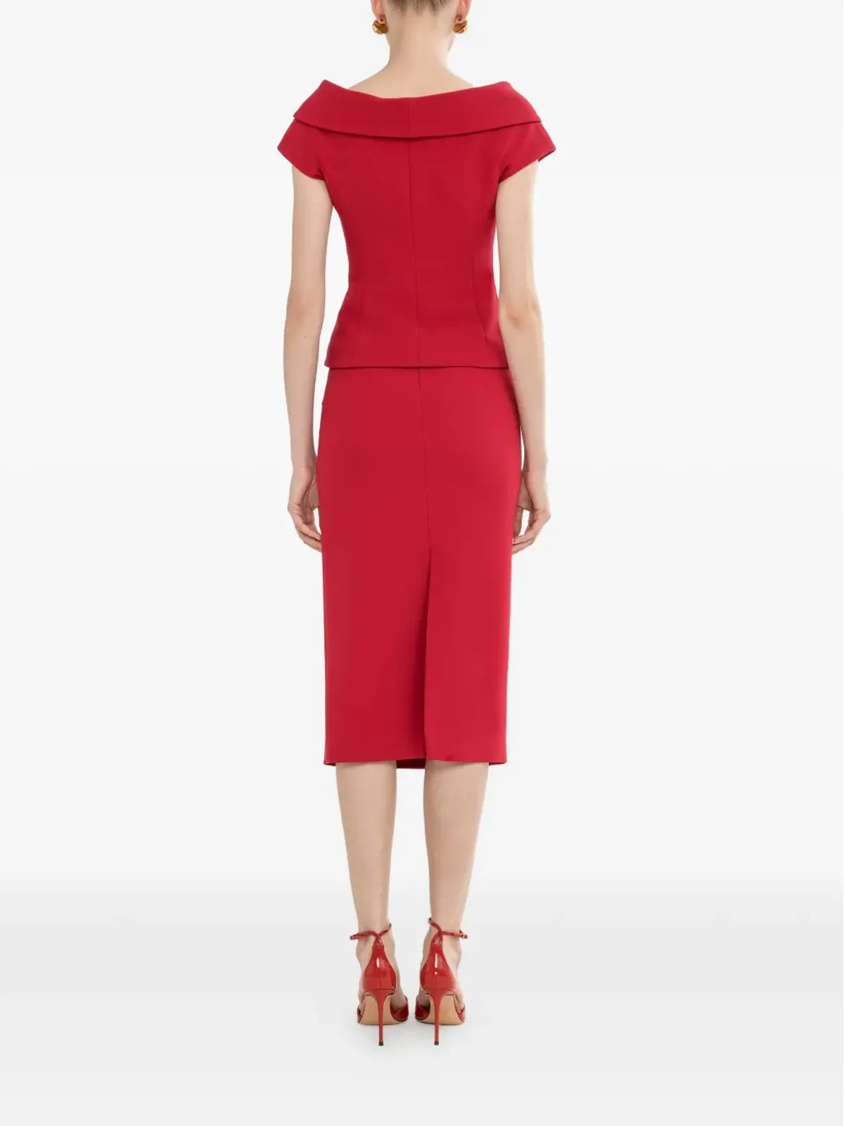 NISSA off-shoulder fitted blazer - Red - 画像3